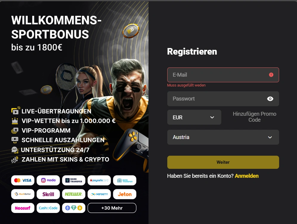 betibet anmeldung